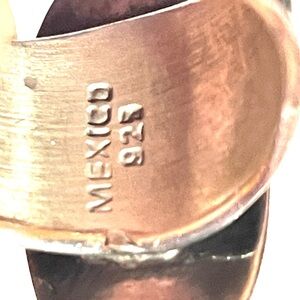 Mexican Sterling  Black Stone O tx? Ring sz 7